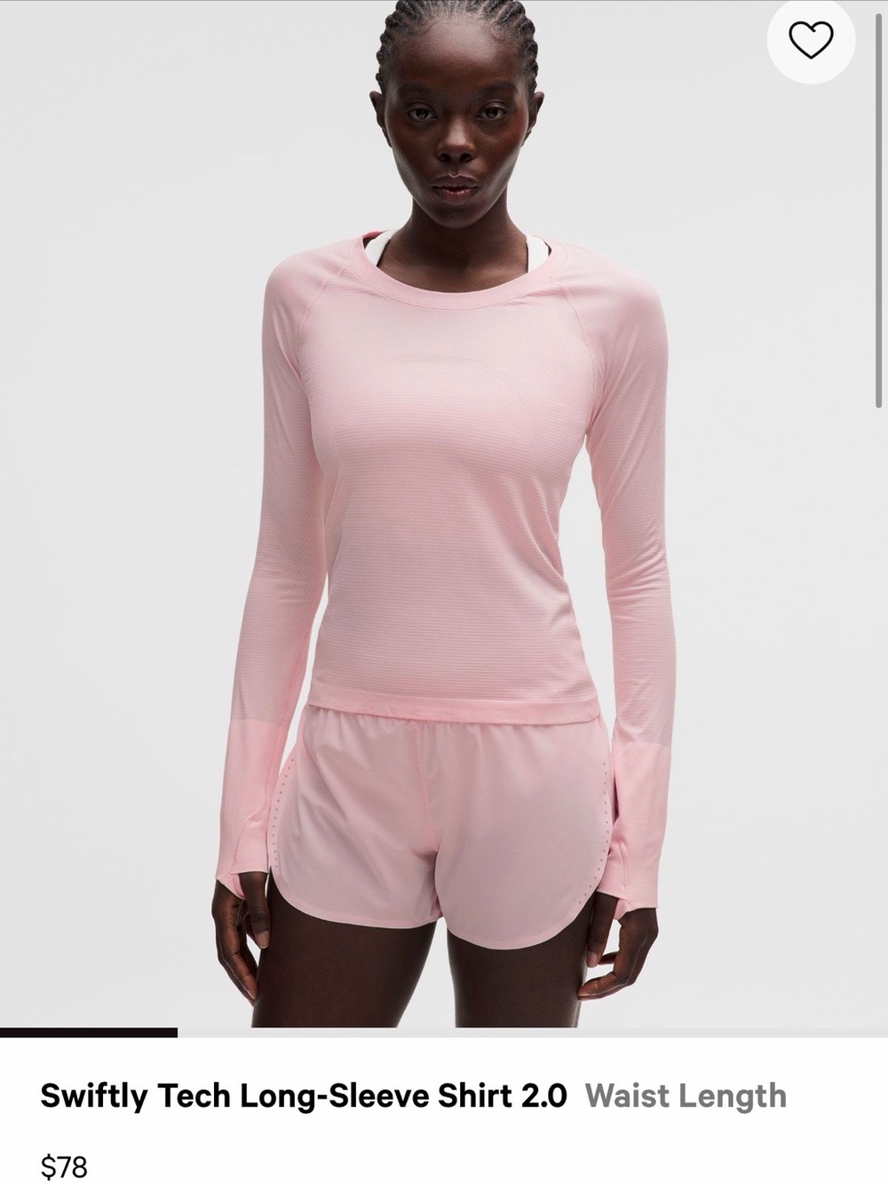 lulu Swiftly Tech Long-Sleeve Shirt 2.0 - Light Pink